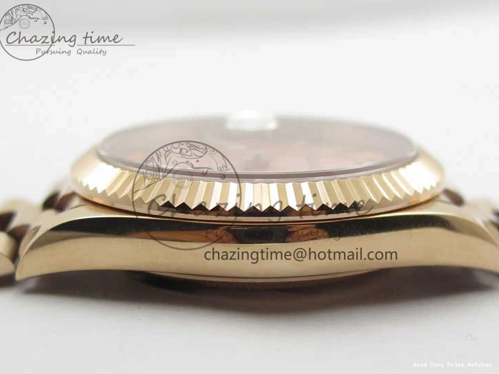 Best AAA Replica Sites Dial 40mm 904 New Version RG Bracelet Bold 228239 2825 President A Crystal Markers Day-Date on RG BP Brown Dial T 0118